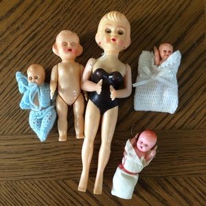 Vintage Baby Dolls Dollhouse Dolls